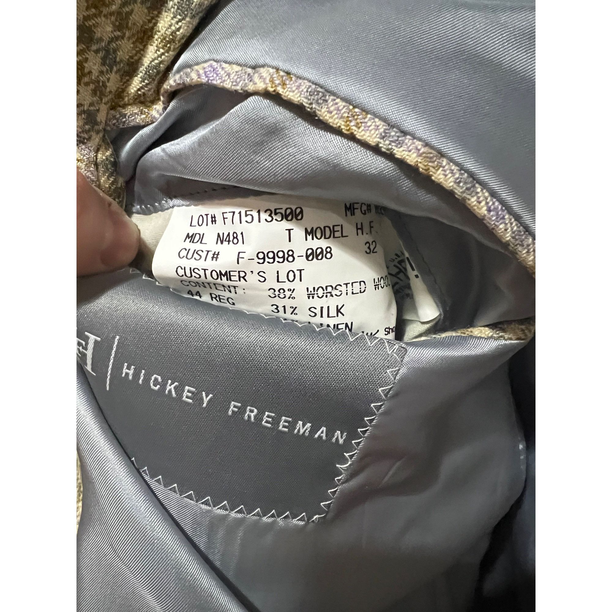 Hickey Freeman Hickey Freeman Wool Silk Linen Blend Blazer Sport Coat - Siz Size 44R - 5 Thumbnail