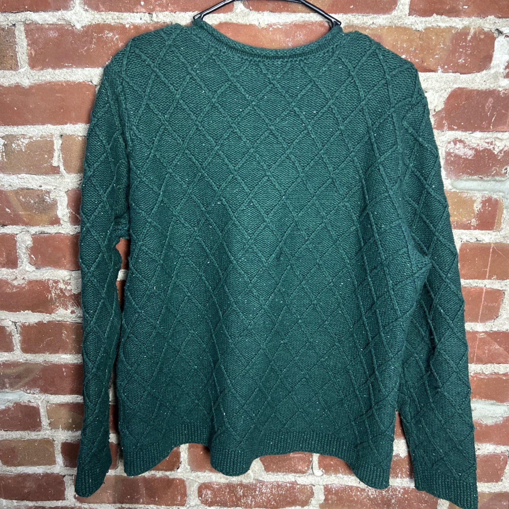 Lands' End Lands' End Drifter Cable Knit Sweater Large Womens Green Size L / US 10 / IT 46 - 3 Thumbnail