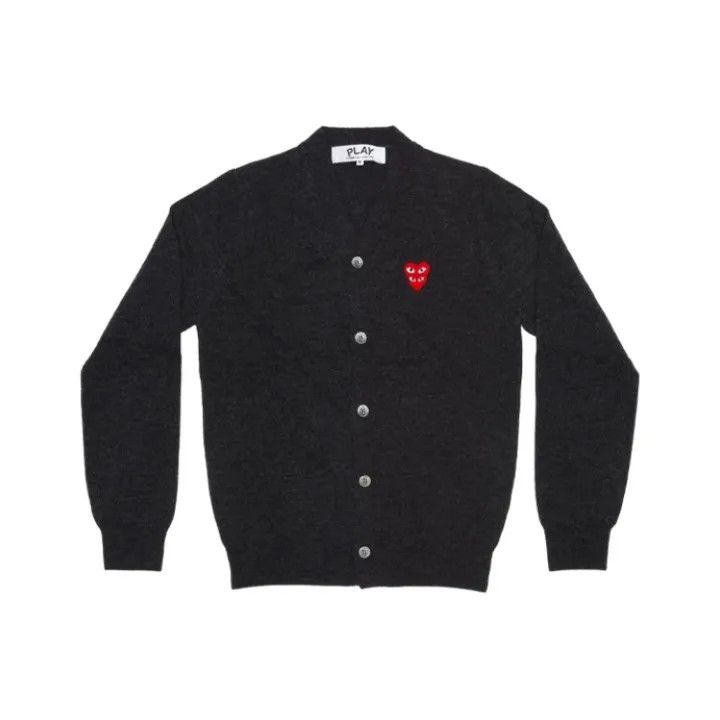 Comme des Garçons Play Gray Wool Cardigan 0079