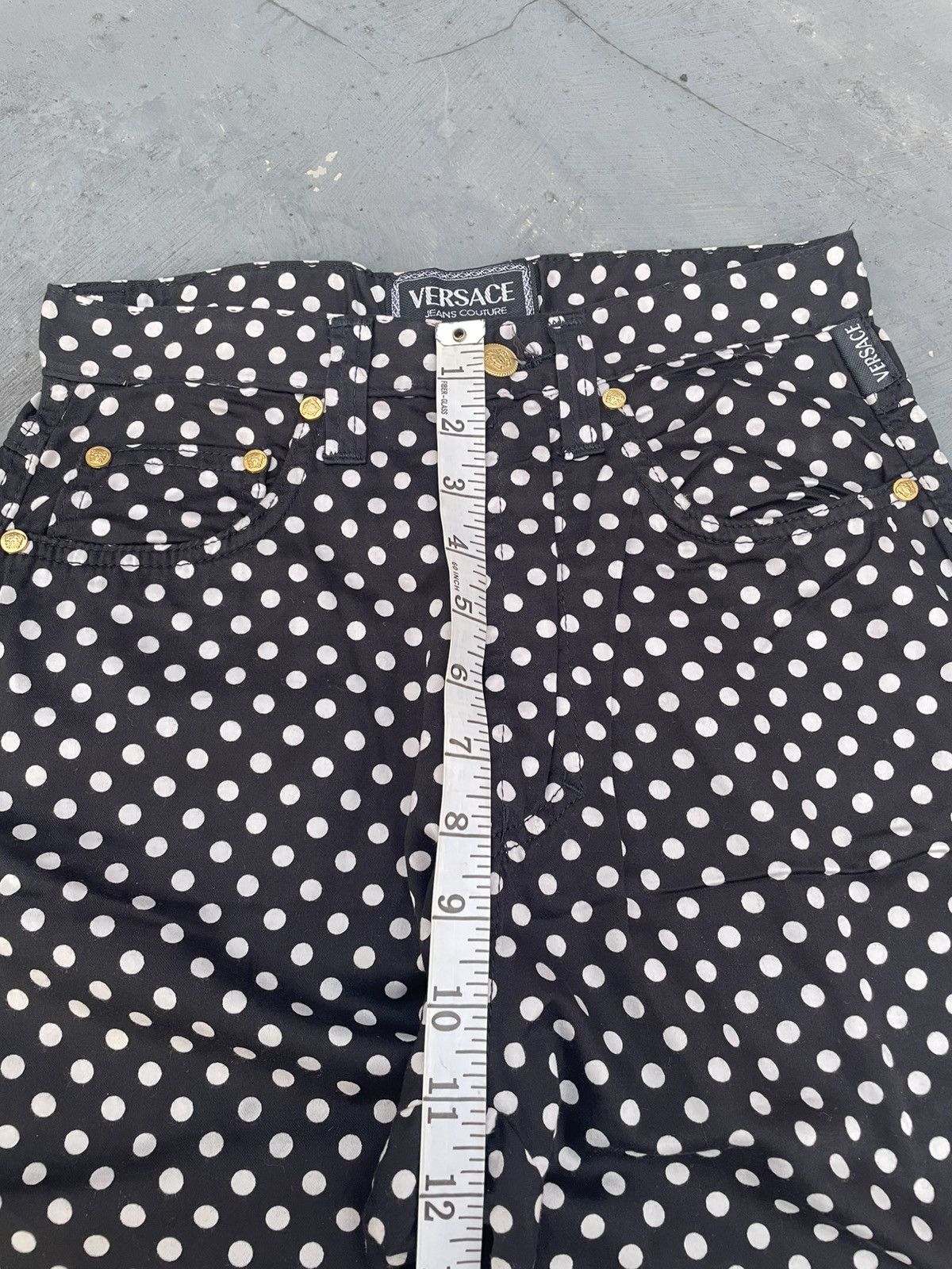 Versace × Versace Jeans Couture × Versus Versace Versace Jeans Couture Black Polka Dot Trousers Size US 28 / EU 44 - 12 Thumbnail