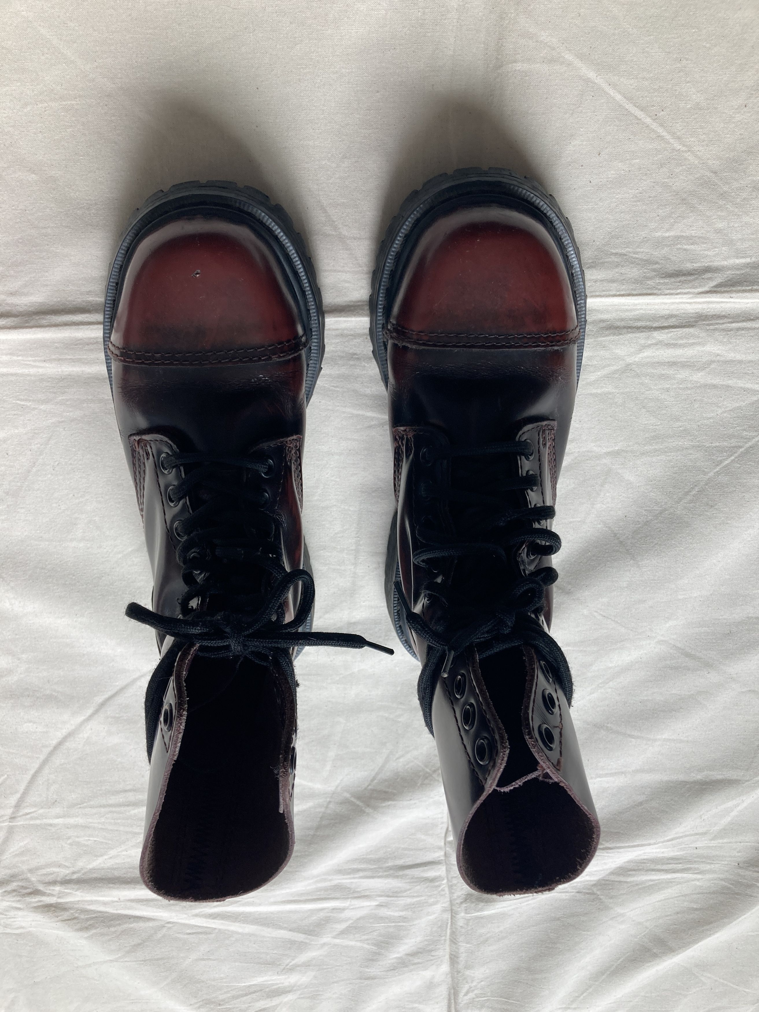 Vintage Undercover 90's Red Leather Steel Toe Punk Boots Size US 7 / IT 37 - 2 Thumbnail