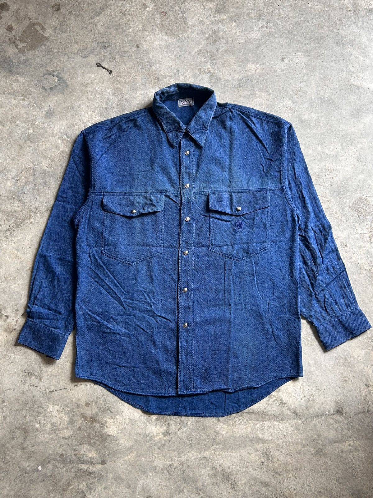 Versace Versace Double Pocket Denim Button Up Size US L / EU 52-54 / 3 - 1 Thumbnail