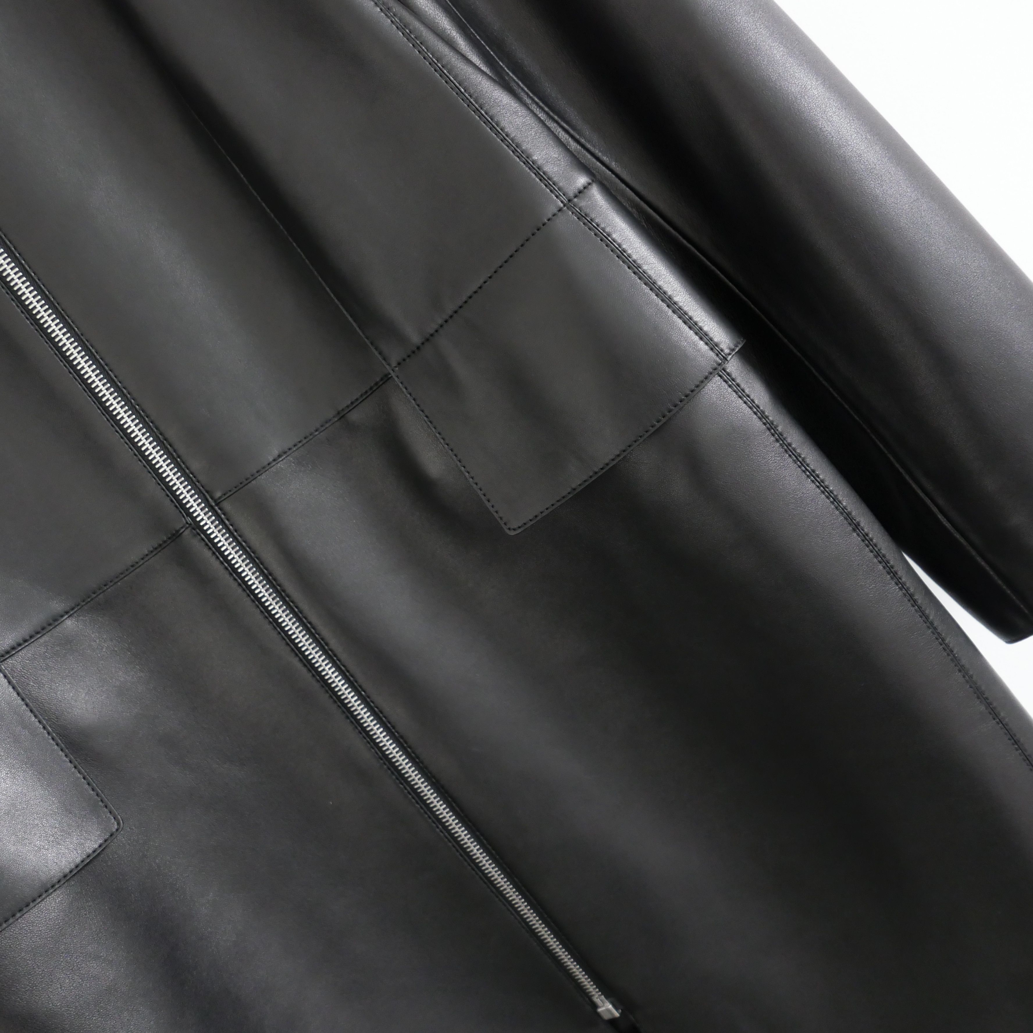 Hermes Hermes Spring 2021 Lamb Leather Zip Front Coat Size S / US 4 / IT 40 - 4 Thumbnail