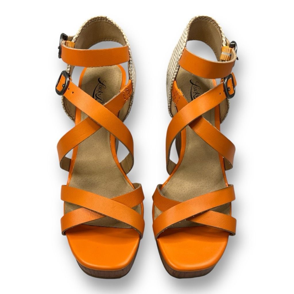 Lucky Brand Lucky Brand Orange Wedge Sandals Size 7.5 Size US 7.5 / IT 37.5 - 2 Thumbnail