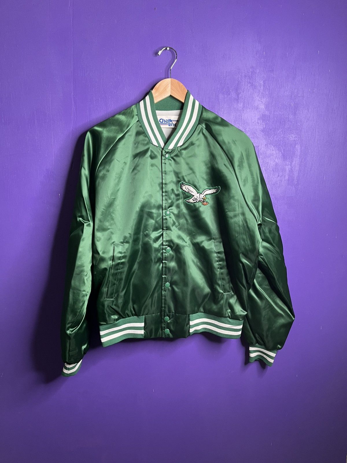 Chalk Line × NFL × Vintage Vintage 80s Chalk line Philadelphia eagles satin jacket Size US L / EU 52-54 / 3 - 1 Thumbnail