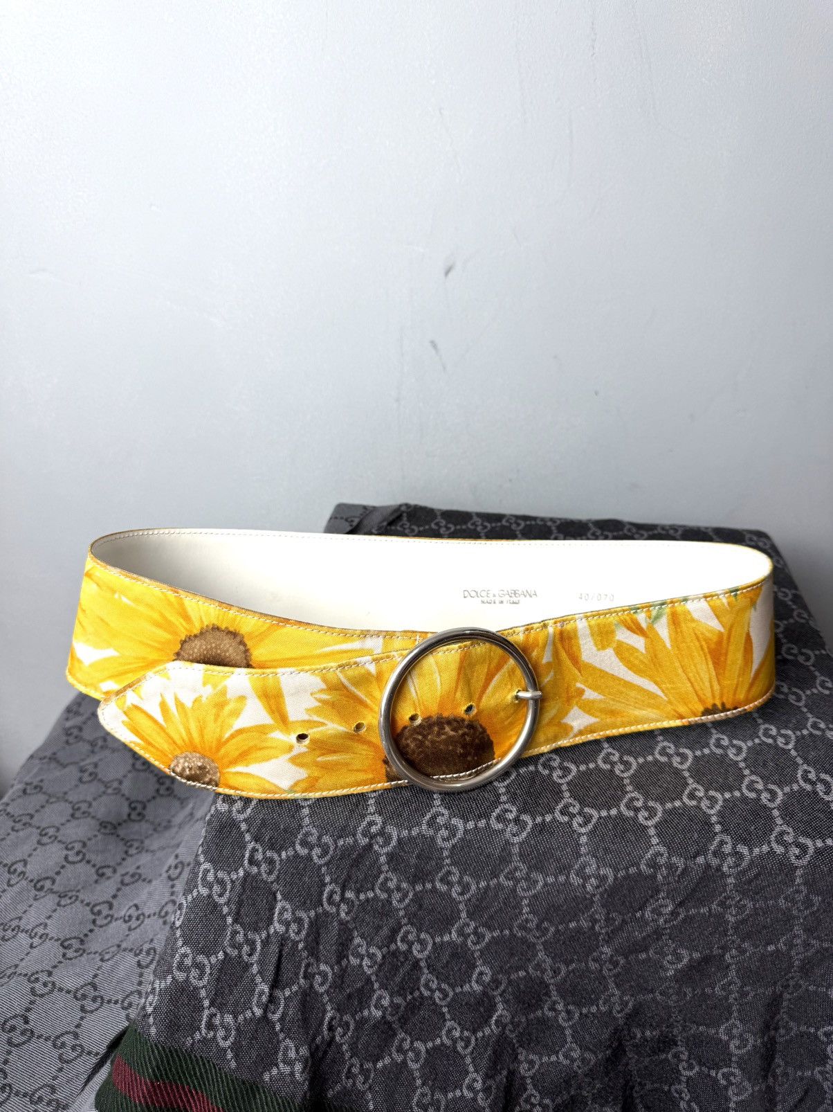 Dolce & Gabbana Vintage Dolce Gabbana Sunflower Printed Belt Dress Size ONE SIZE - 1 Thumbnail