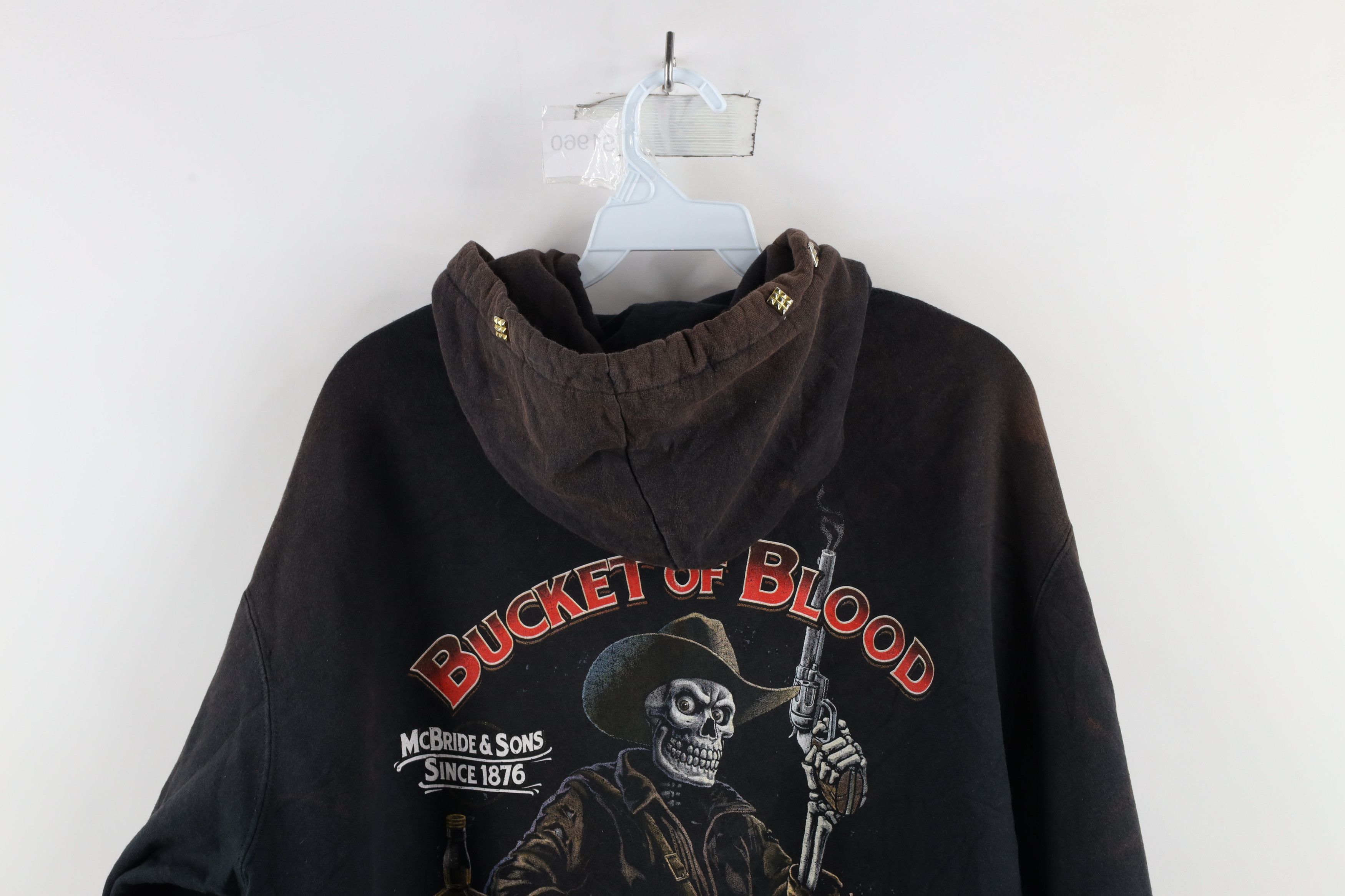 Vintage Vintage Y2K Streetwear of Blood Saloon Fire Flames Hoodie Size US XL / EU 56 / 4 - 17 Thumbnail