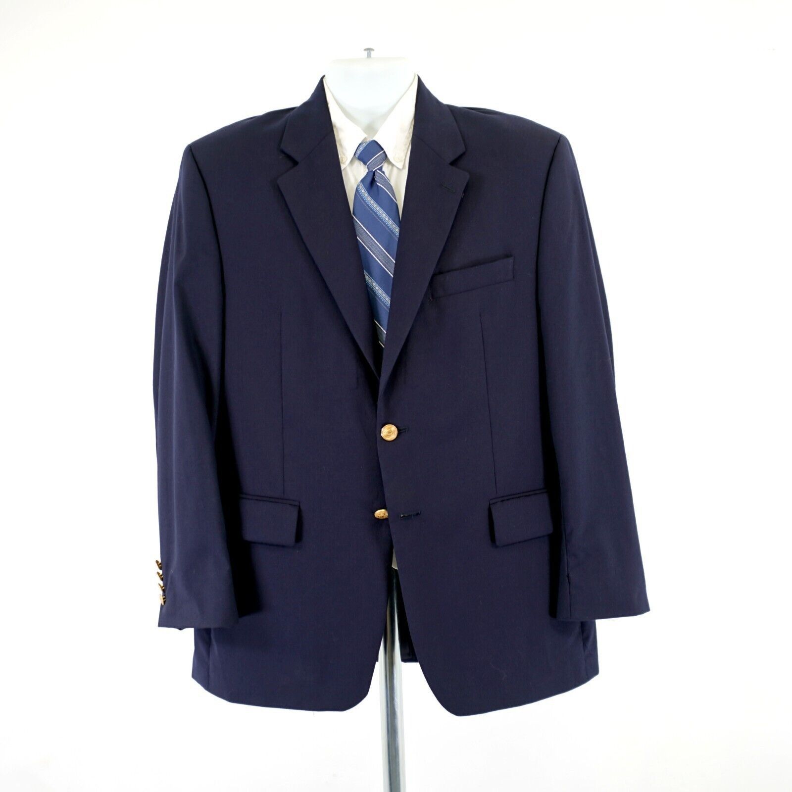 Chaps Chaps Ralph Lauren Blue Wool 2 Gold Button Blazer 40R Tagged Size 40R - 4 Thumbnail