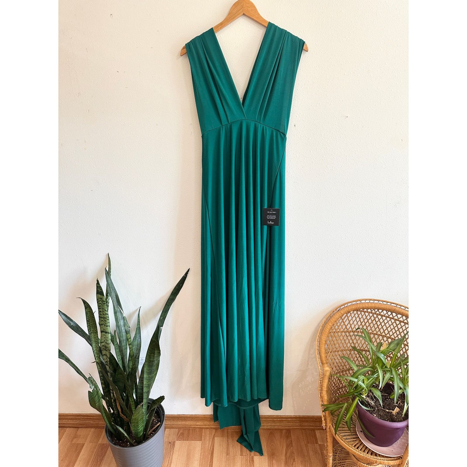 Other Lulu’s Dark Teal Convertible Strap Gown size Large Size L / US 10 / IT 46 - 4 Thumbnail