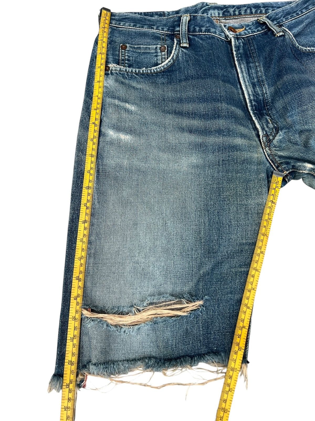 Edwin Edwin 505 Selvedge Mudwash Distressed Short Denim Jeans Size US 33 - 11 Thumbnail