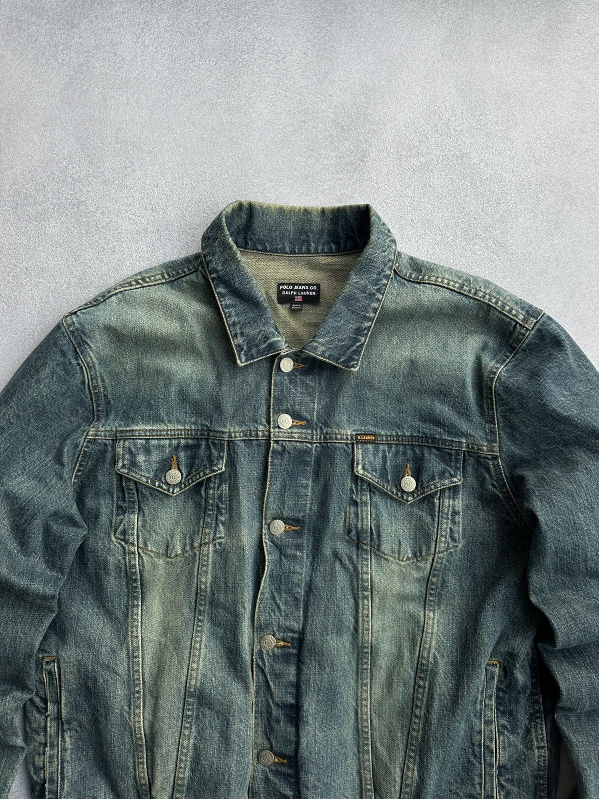 Polo Ralph Lauren Vintage Polo Jeans Ralph Lauren Dirty Denim Jacket Size US XL / EU 56 / 4 - 1 Thumbnail