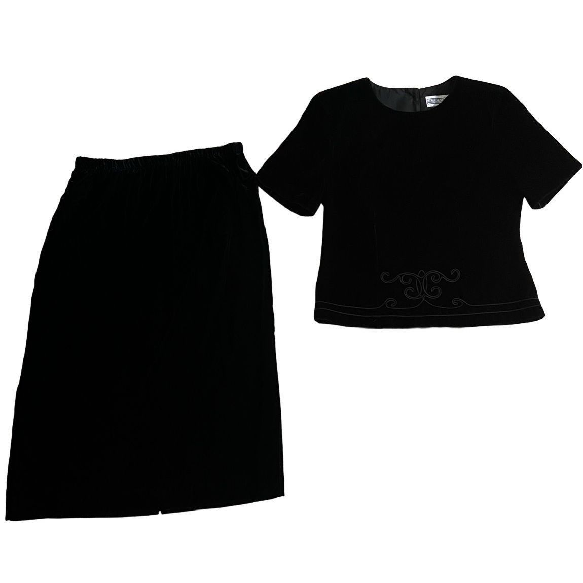 Vintage Women's Jessica Howard Black Velvet Skirt Suit Size 4 Size 27" / US 4 / IT 40 - 8 Thumbnail