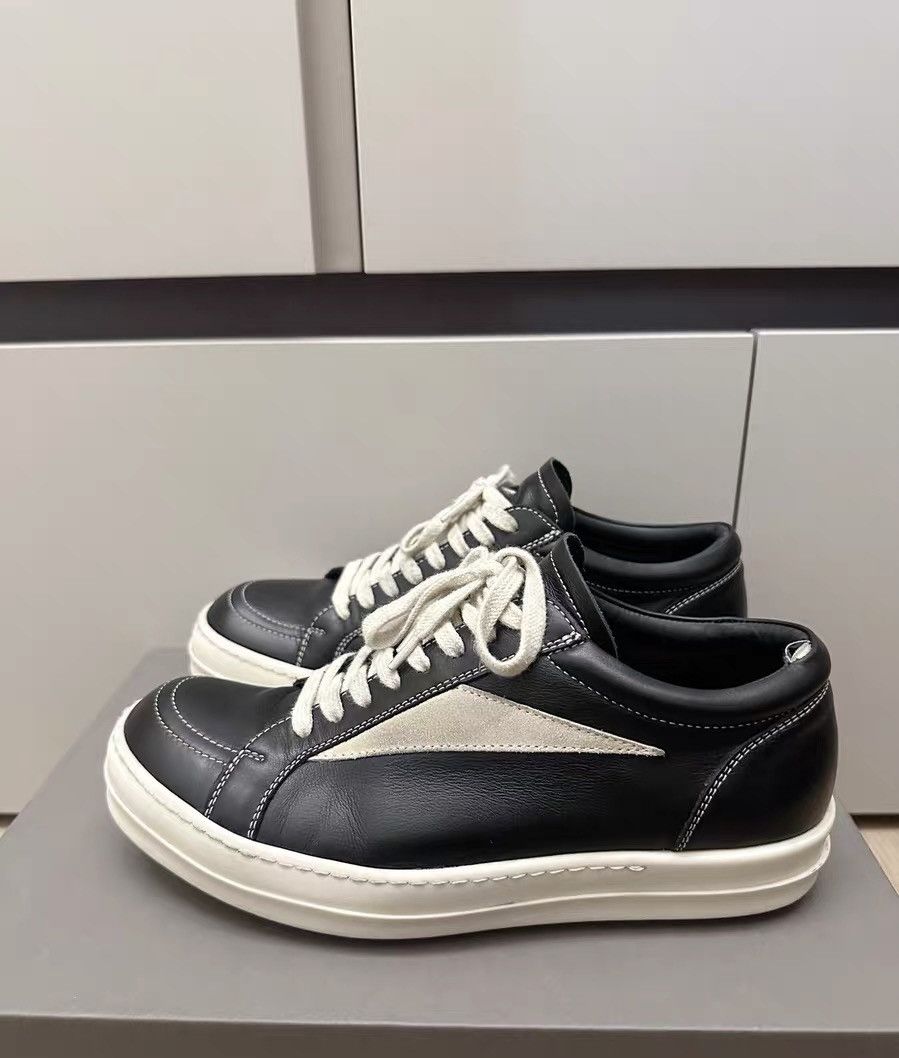 Rick Owens Rick Owens mainline black and white low-top leather shoes Size US 7 / EU 40 - 5 Thumbnail