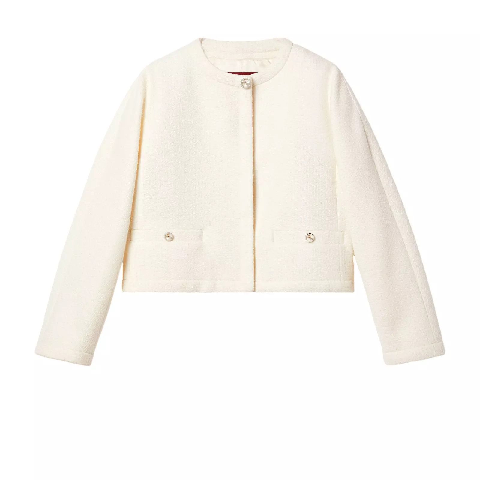 Gucci GUCCI $2980 Off White Wool Boucle Jacket New And Authentic Size M / US 6-8 / IT 42-44 - 1 Thumbnail