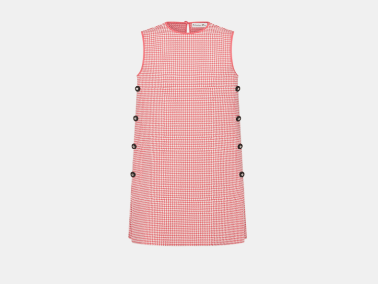 Dior o1w1db10925 444T32 Straight Mini Dress in White/Candy Pink Size M / US 6-8 / IT 42-44 - 1 Thumbnail