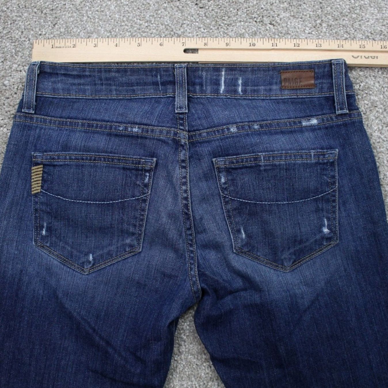 Paige PAIGE Jimmy Skinny Jeans Womens 25 Blue Distressed Capris 22" Inseam Jeans Size 42" / US 20 - 6 Thumbnail