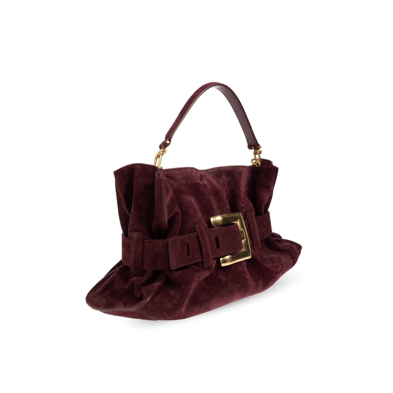 Balmain BALMAIN Anthem Medium Burgundy Suede Shoulder Bag New & Auth Size ONE SIZE - 3 Thumbnail