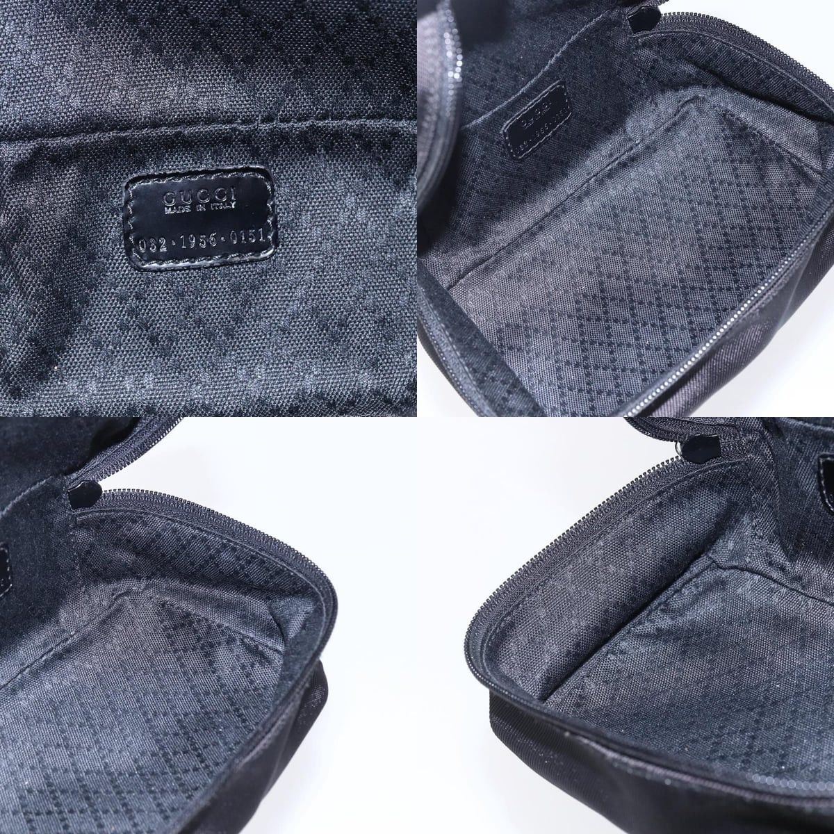 Gucci GUCCI Bamboo Vanity Handbag Nylon Black Silver 032 1956 032 Size ONE SIZE - 11 Thumbnail