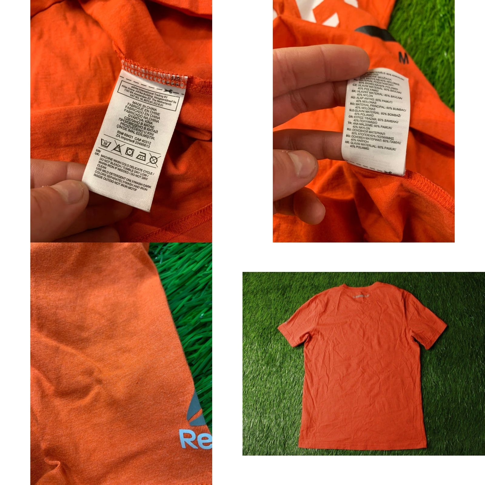Reebok REEBOK MENS T-SHIRT Casual Short Sleeve Jersey Orange 60% Cotton 40% Nylon Logo Basic Tee Size M Size US M / EU 48-50 / 2 - 8 Thumbnail
