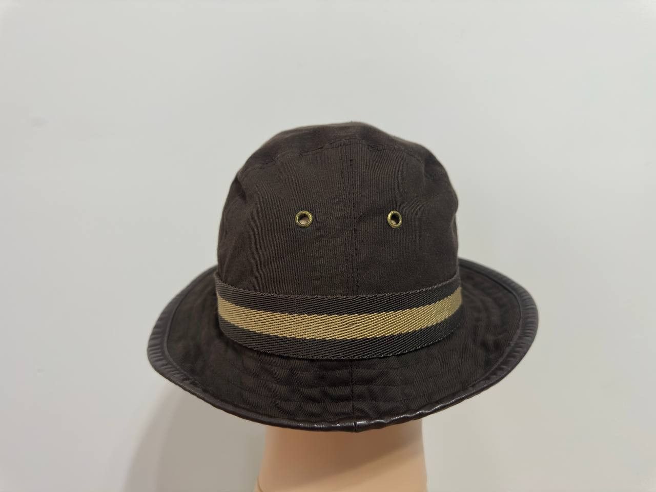 Gucci Vintage Gucci Stripe Bucket Hat with Leather Trim Size ONE SIZE - 5 Thumbnail