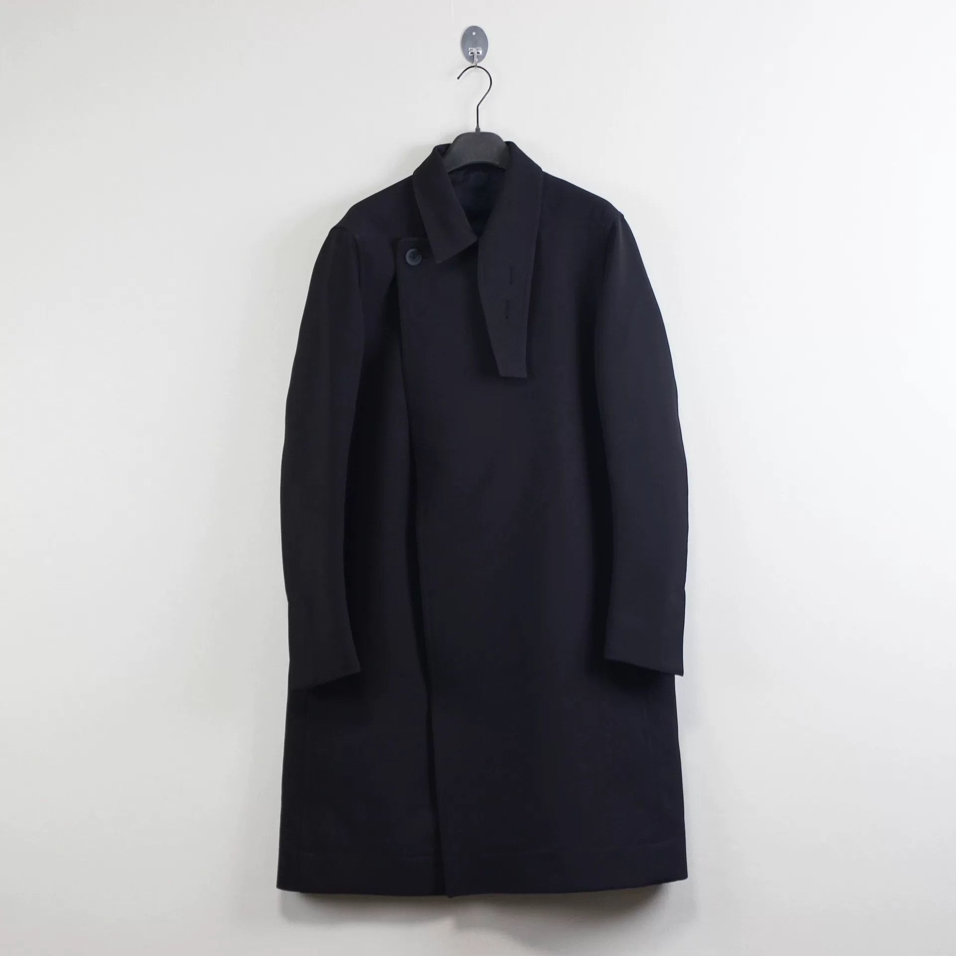 rick owens long black trench coat
