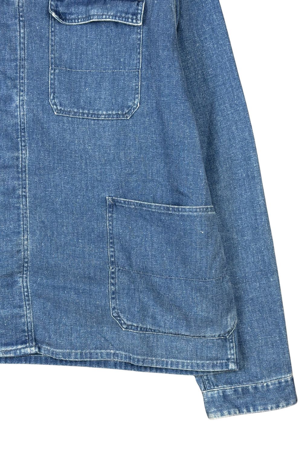 RRL Ralph Lauren RRL Cotton-Linen Herringbone Denim Work Jacket - ss15 est, Size US L / EU 52-54 / 3 - 8 Thumbnail