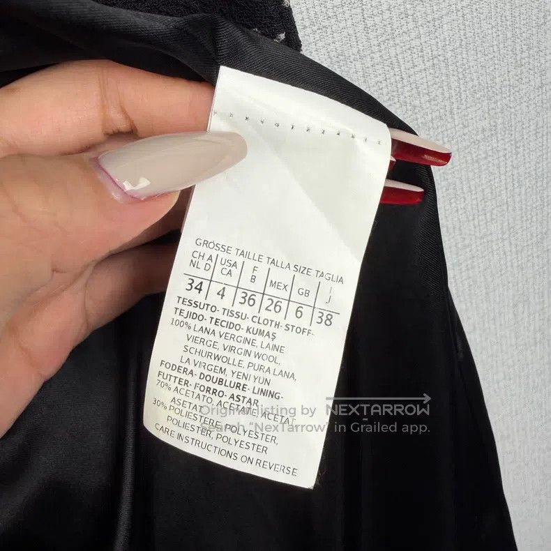 Max Mara Max Mara Black Rock Pattern Wool Single-breasted Overcoat Size XS / US 0-2 / IT 36-38 - 5 Thumbnail