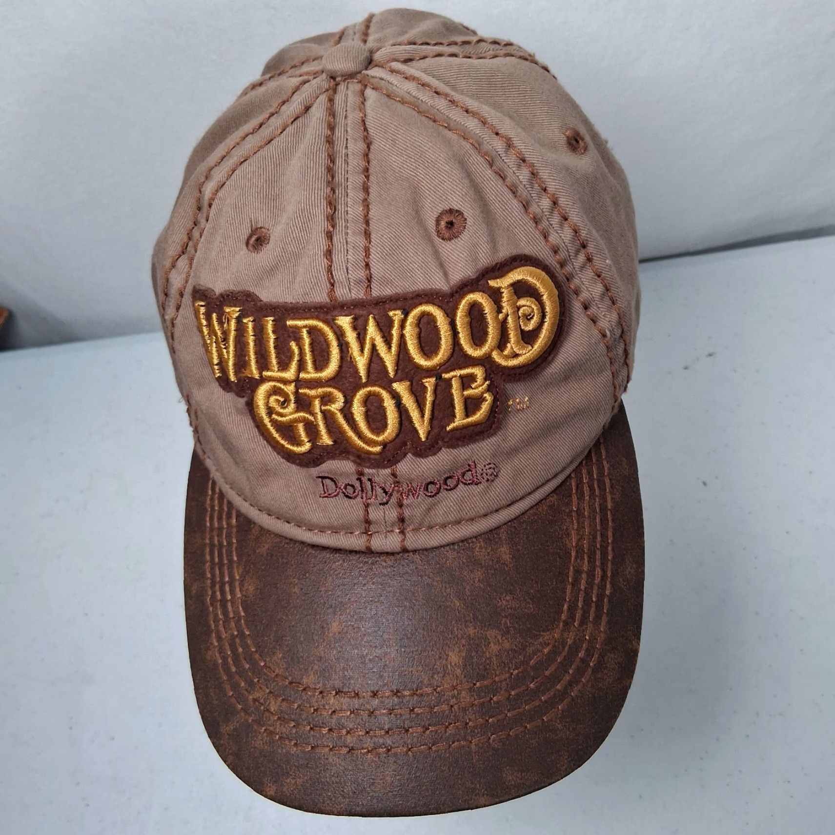 Vintage Dollywood Amusement Park Wildwood Grove Cap Hat Brown Tennessee Strap Back Size US M / EU 48-50 / 2 - 3 Thumbnail