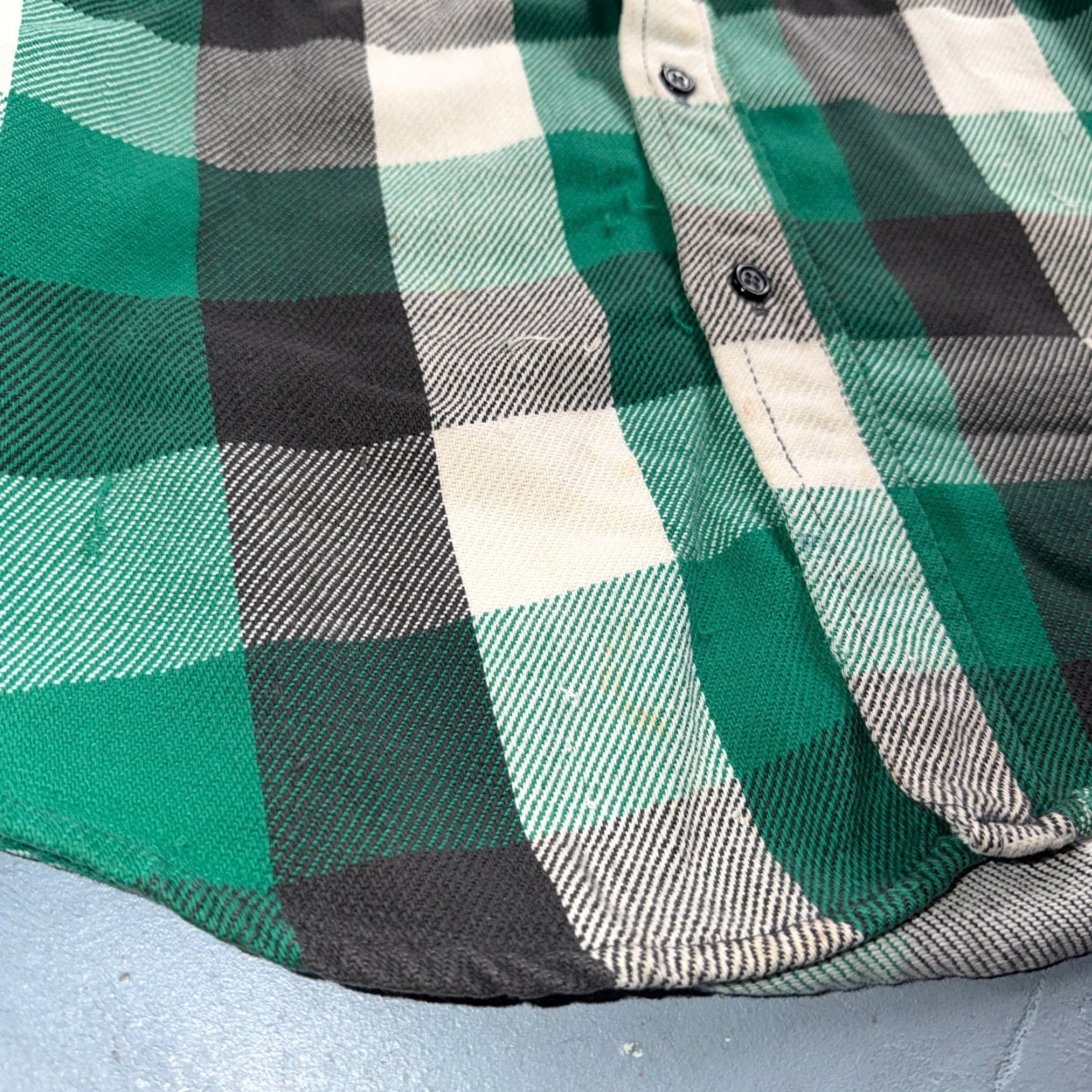Vintage VTG Five Brother Shirt Mens M Shadow Plaid Flannel USA Green 1980s 80s Black Size US M / EU 48-50 / 2 - 3 Thumbnail