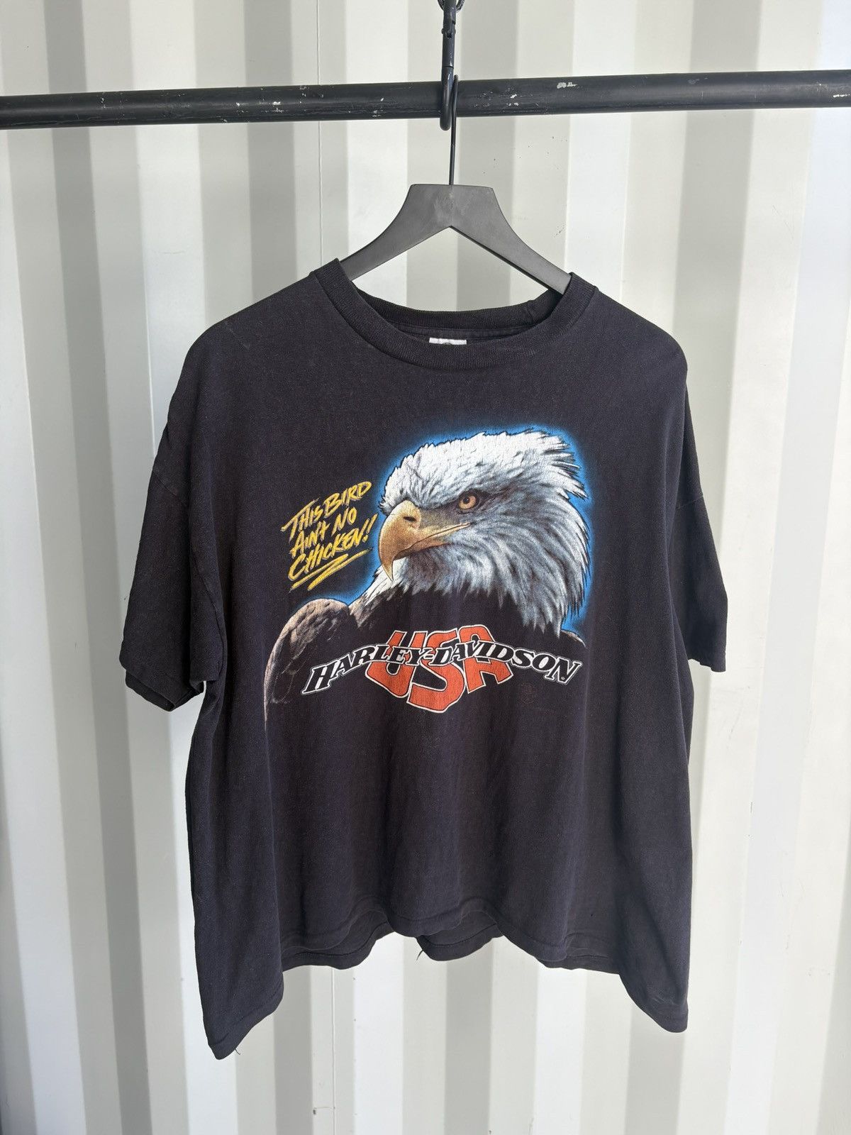Harley Davidson Thrashed Sun Faded Distressed Shirt ERD GRUNGE WCC BAND Size US XL / EU 56 / 4 - 1 Thumbnail
