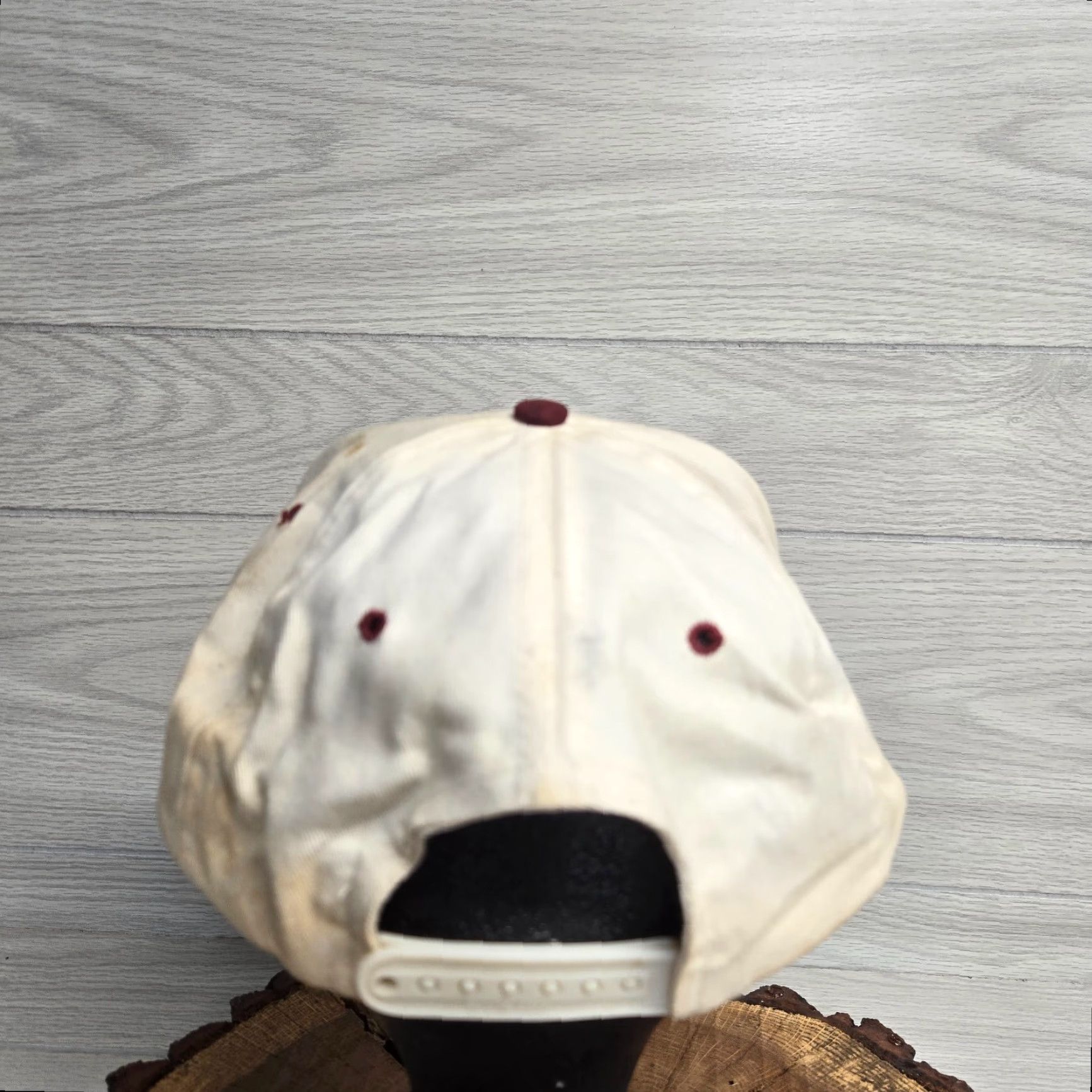 Vintage Hubbell "Wiring Device - Kellems" Tan Baseball Hat Cap Snapback Adult Adjustable Hat Beige Cotton Canvas Logo Size ONE SIZE - 3 Thumbnail