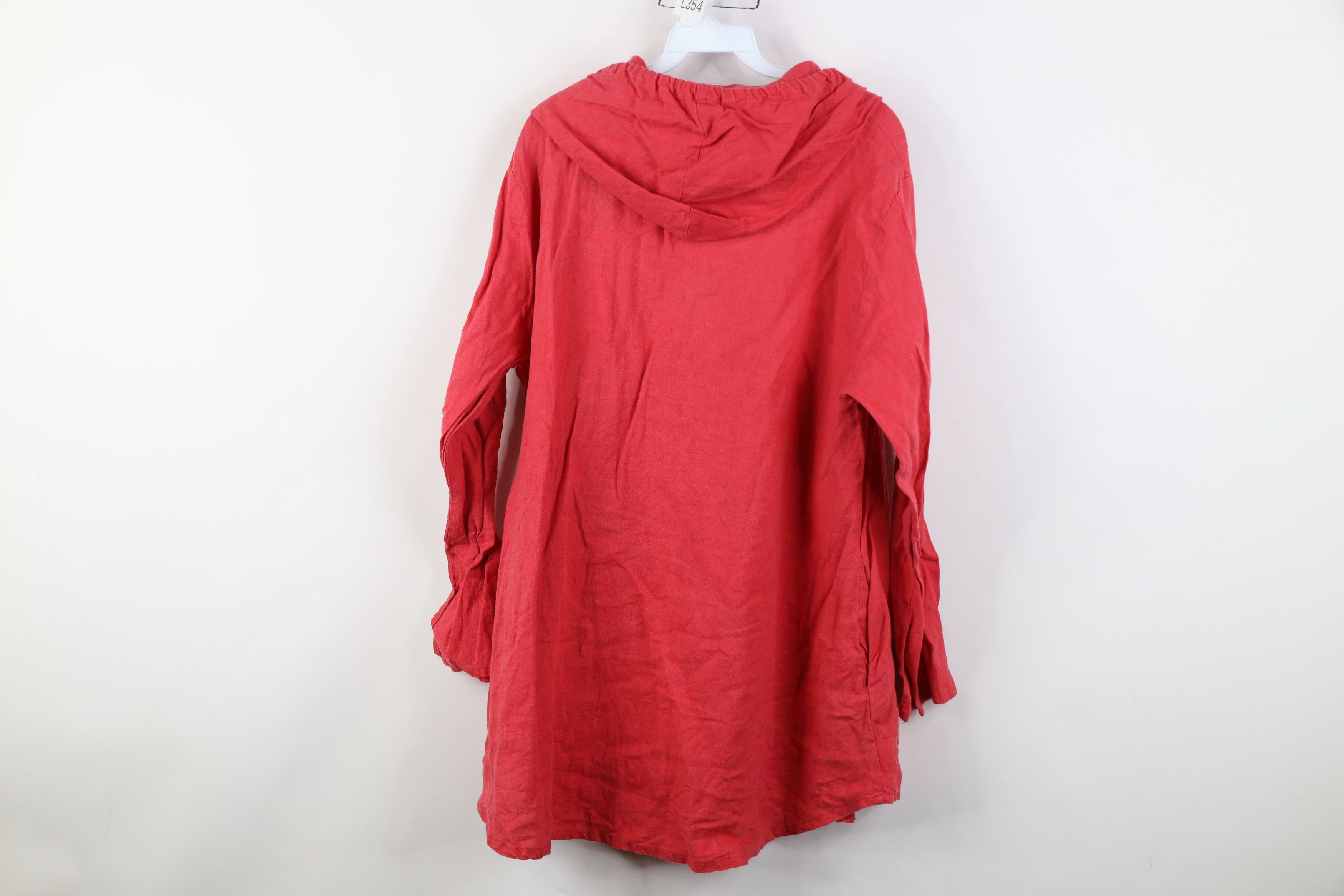 FLAX Flax Linen Blank Oversized Baggy Hoodie Tunic Pullover Red Size M / US 6-8 / IT 42-44 - 14 Thumbnail