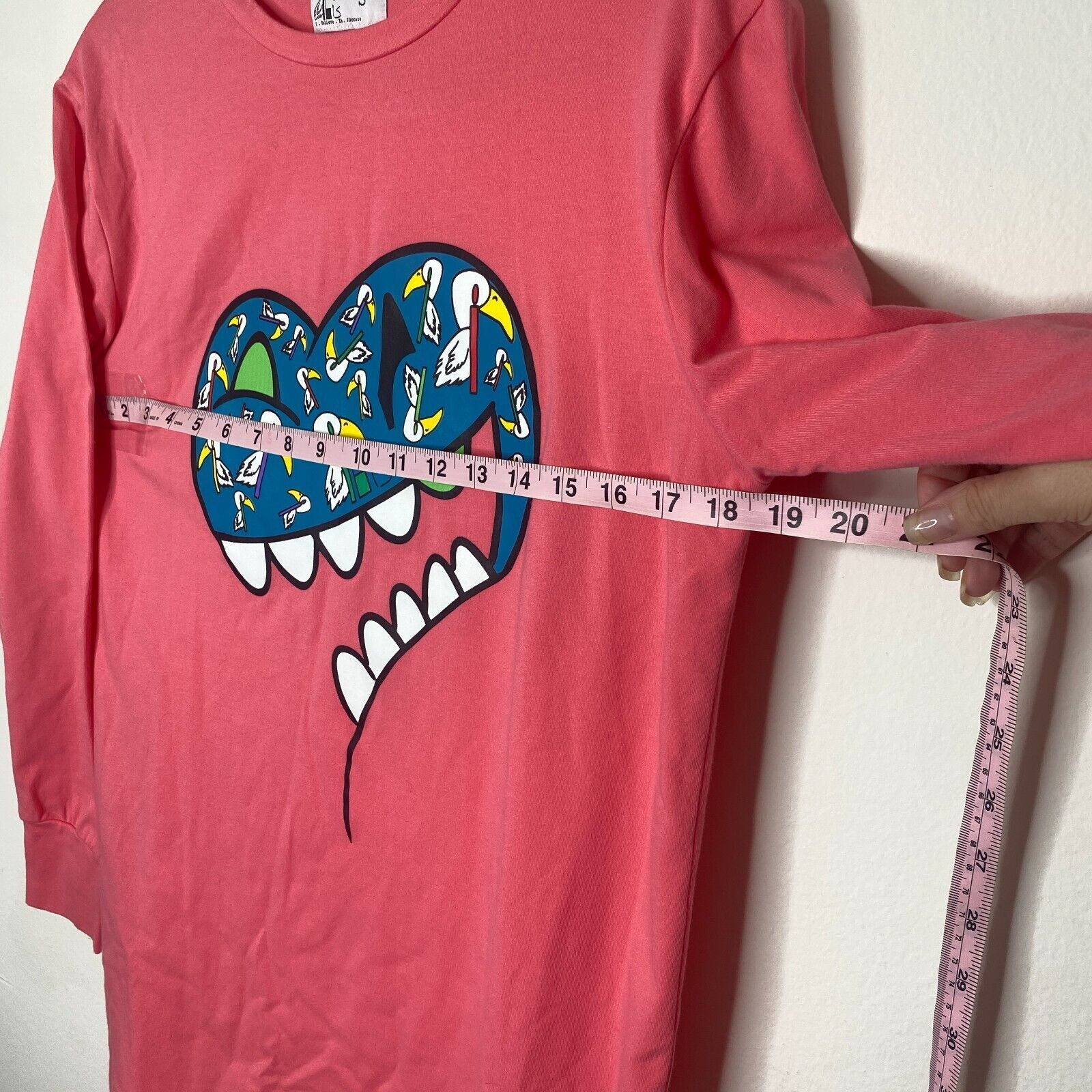 Other RARE Ibis Heart On Sleeve Pink Coral Tee Long Sleeve SM Size S / US 4 / IT 40 - 9 Thumbnail