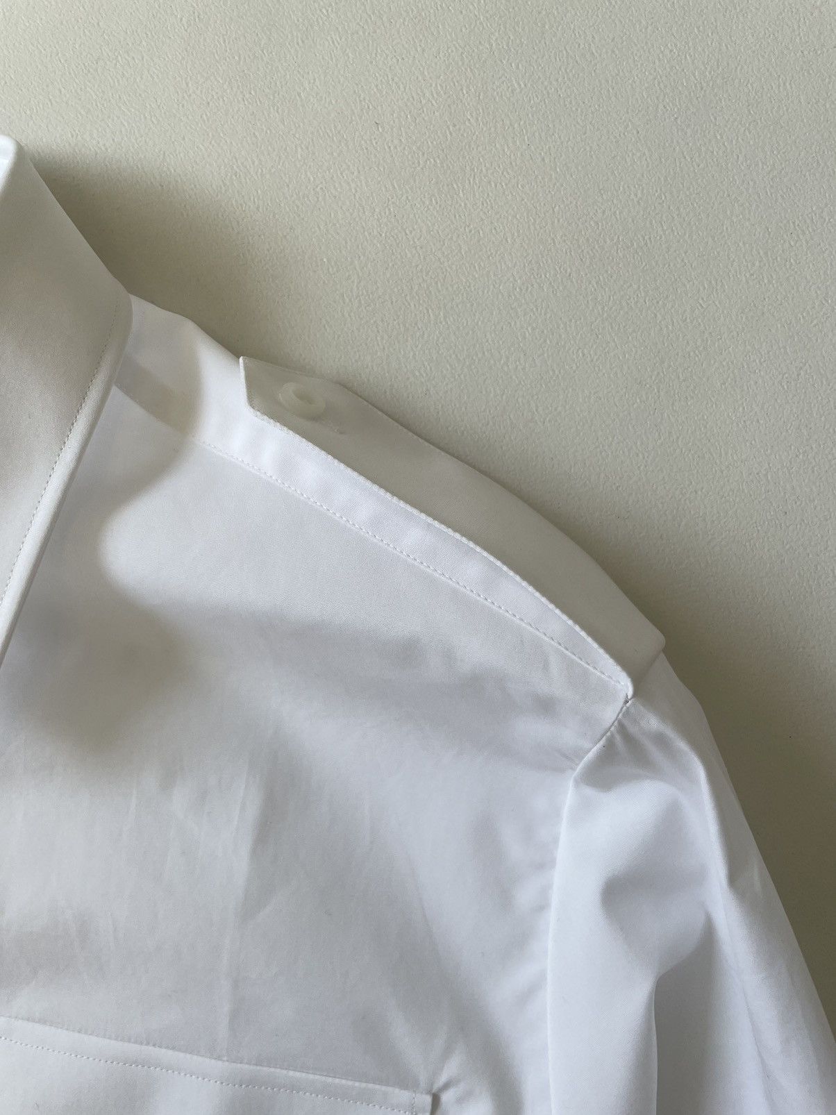 Prada S/S 24 White Cotton Officer Utility Shirt Size US L / EU 52-54 / 3 - 6 Thumbnail