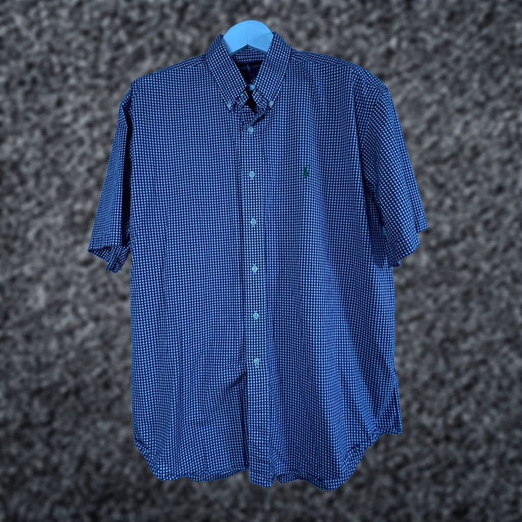 Ralph Lauren Ralph Lauren Blake Mens Gingham Button-Down Shirt XL Purple/White Short Sleeve Size US XL / EU 56 / 4 - 1 Thumbnail