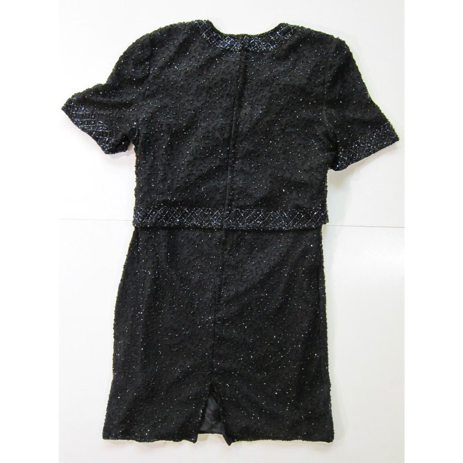 Vintage Vintage Mark & John Gopal 100% Silk Black Beaded Jacket Dress Small Jacket Dress Black Silk Beaded Vintage Women S Small Vintage Size S / US 4 / IT 40 - 2 Thumbnail