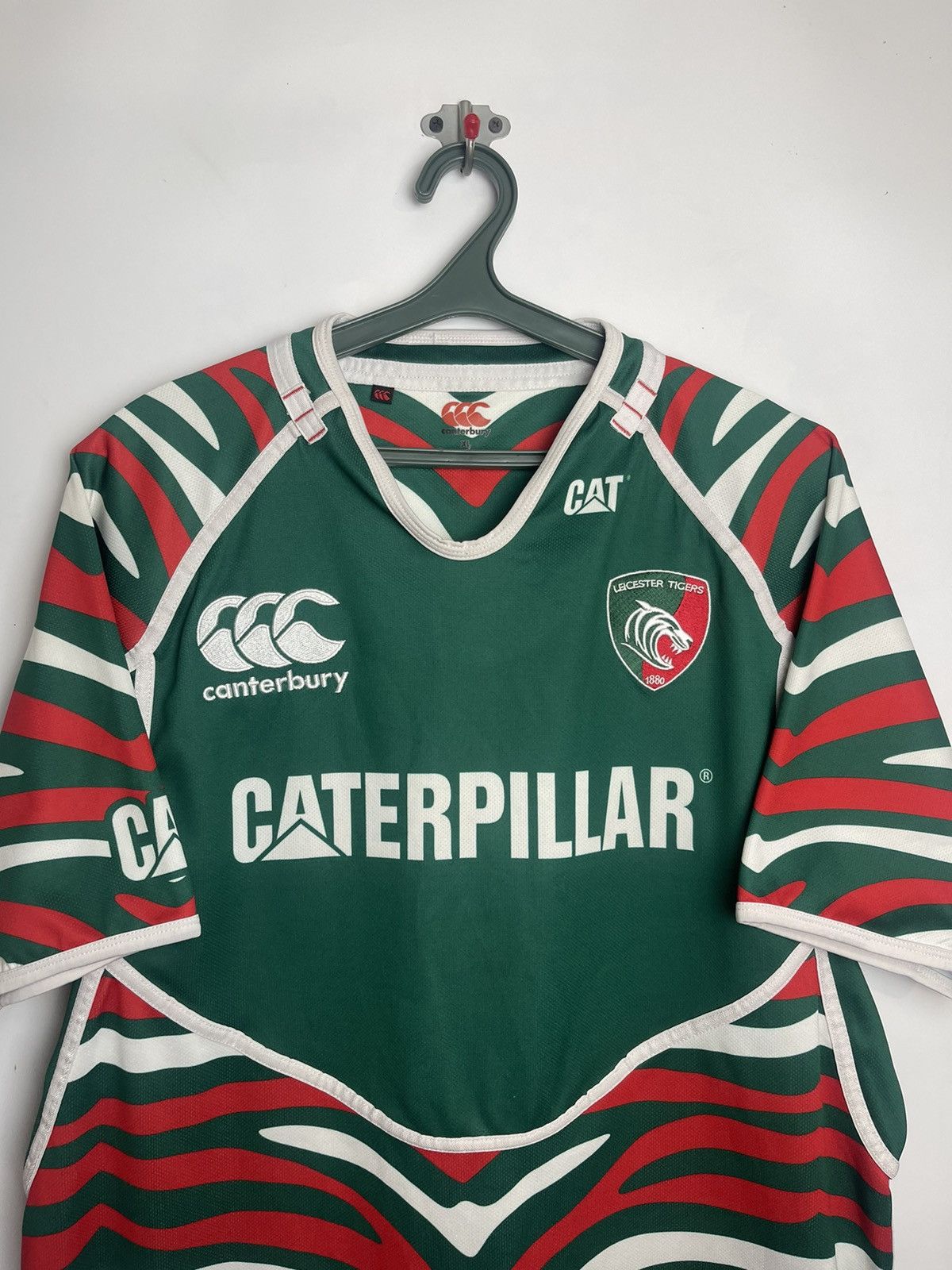 Canterbury of New Zealand × Vintage Canterbury Leicester Tigers Caterpillar Rugby Shirt Rugby Size US XL / EU 56 / 4 - 3 Thumbnail