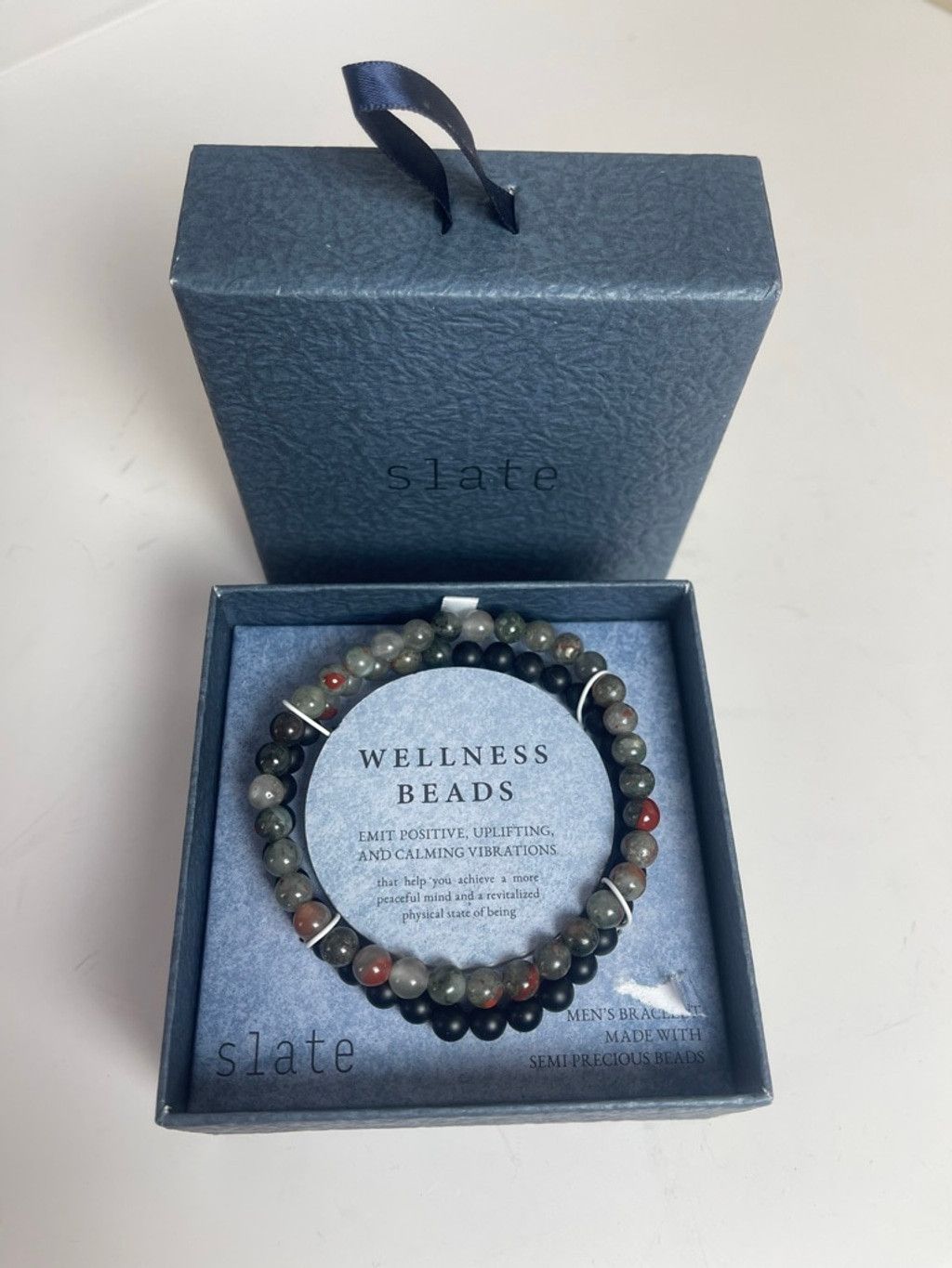 Slate & Stone Slate Wellness Beads Bracelet Semiprecious Agate Stones Size ONE SIZE - 1 Thumbnail