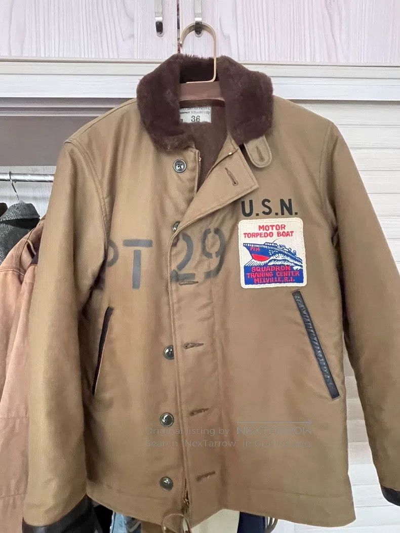 The Real McCoys N1 Alpaca Navy Deck Jacket