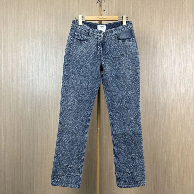 Chanel Chanel Gray Cotton Women's Denim Pants 0089 Size 27" / US 4 / IT 40 - 1 Thumbnail