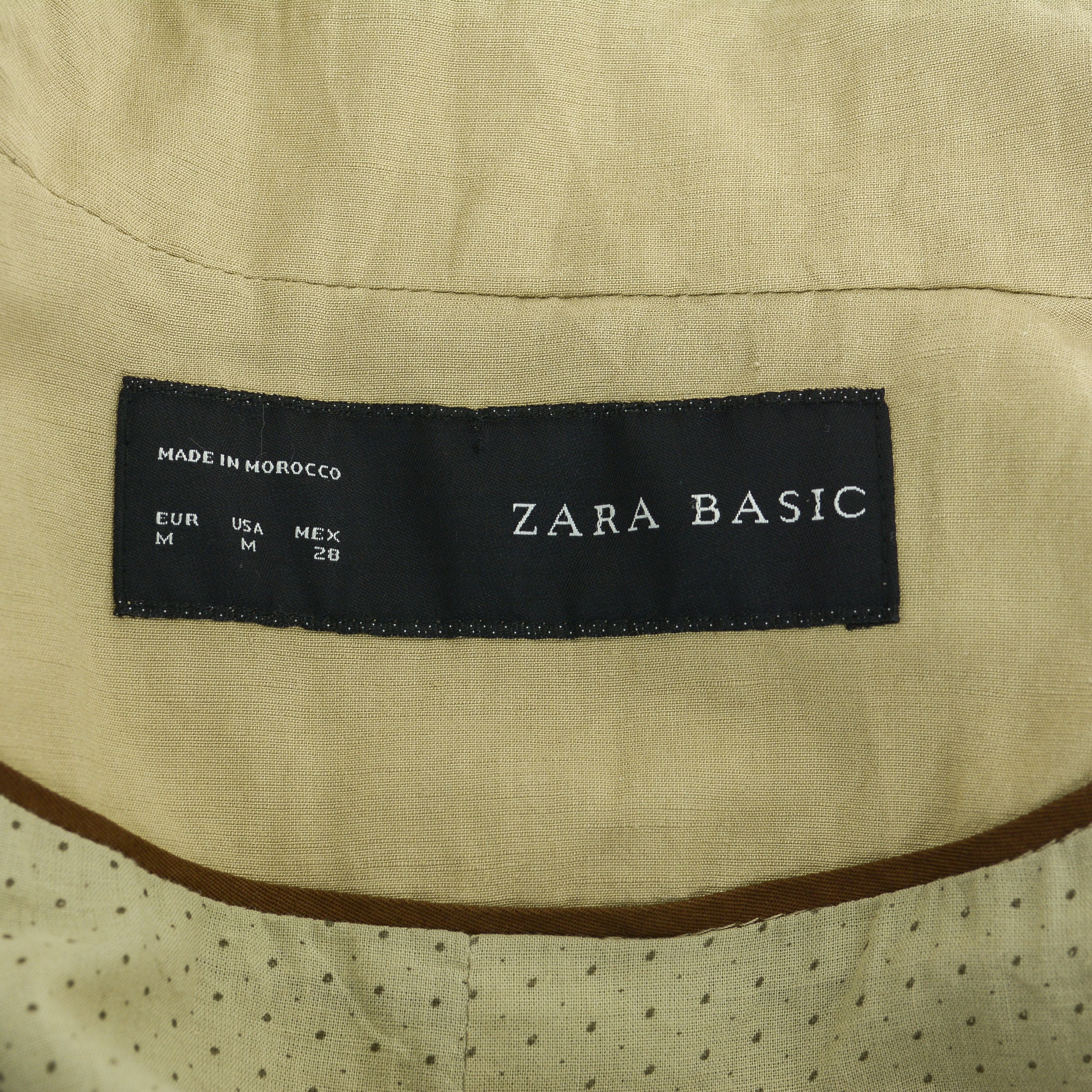 Zara linen Jacket Collared Coat Trench Zip Beige Outerwear Top Size M / US 6-8 / IT 42-44 - 6 Thumbnail