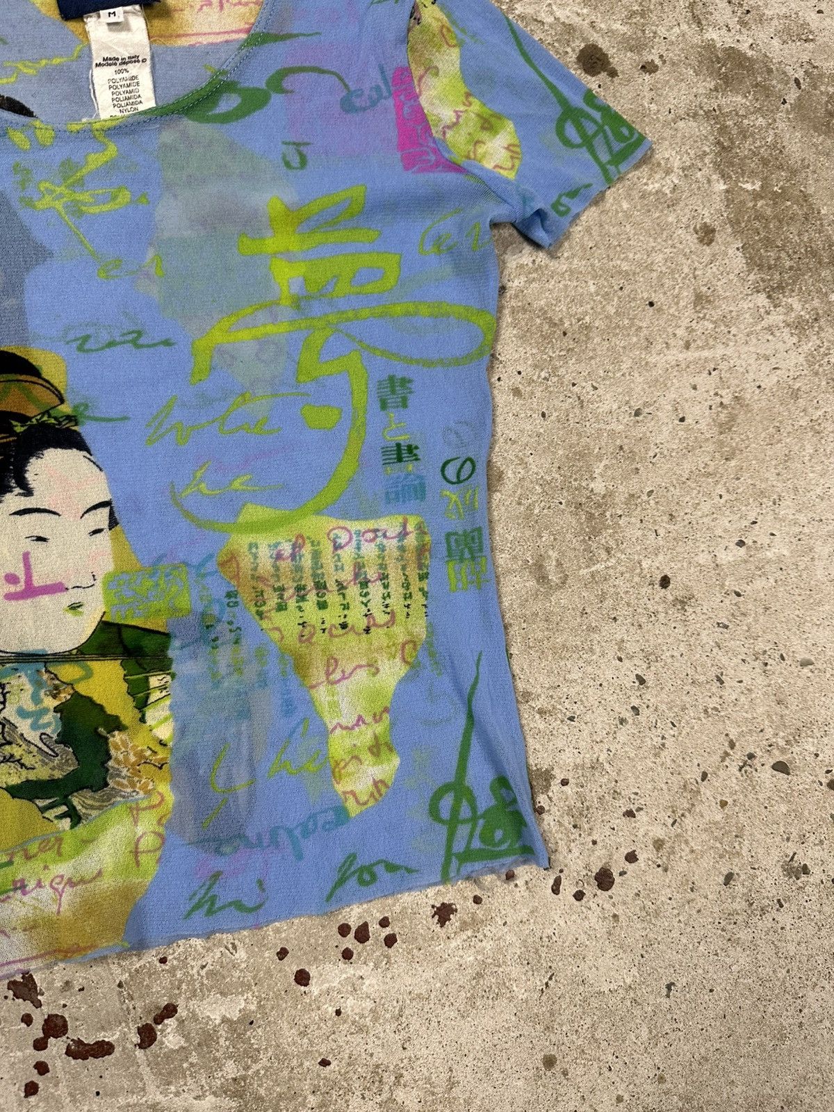 Kenzo Vintage 90s Kenzo Jeans Asian Japanese Print Mesh Top Size M / US 6-8 / IT 42-44 - 4 Thumbnail