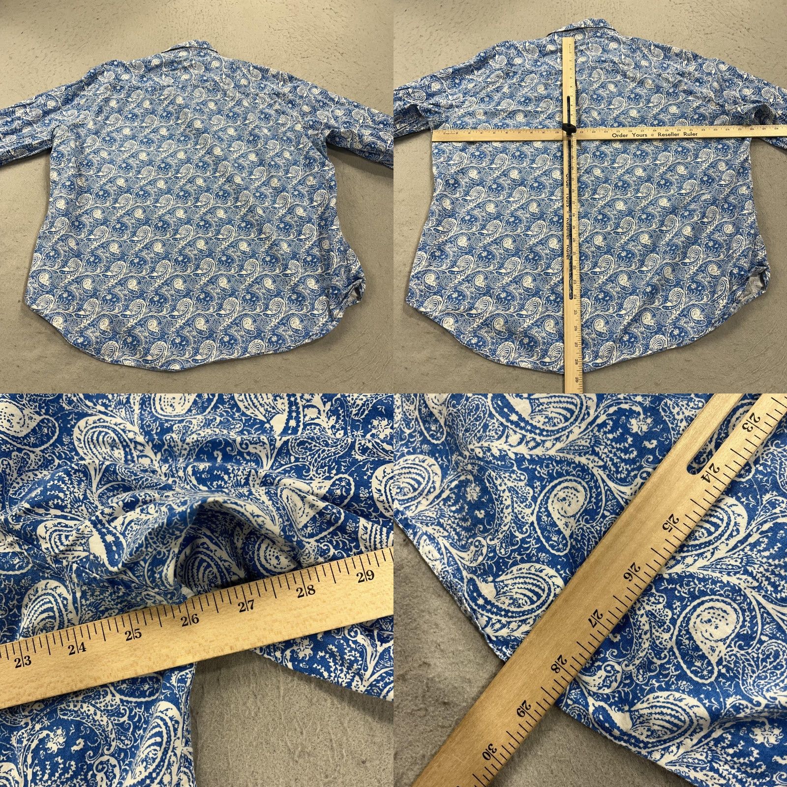 Robert Graham Robert Graham Shirt Mens XL Blue Paisley Classic Stretch Button Loud Flip Cuff Size US XL / EU 56 / 4 - 8 Thumbnail