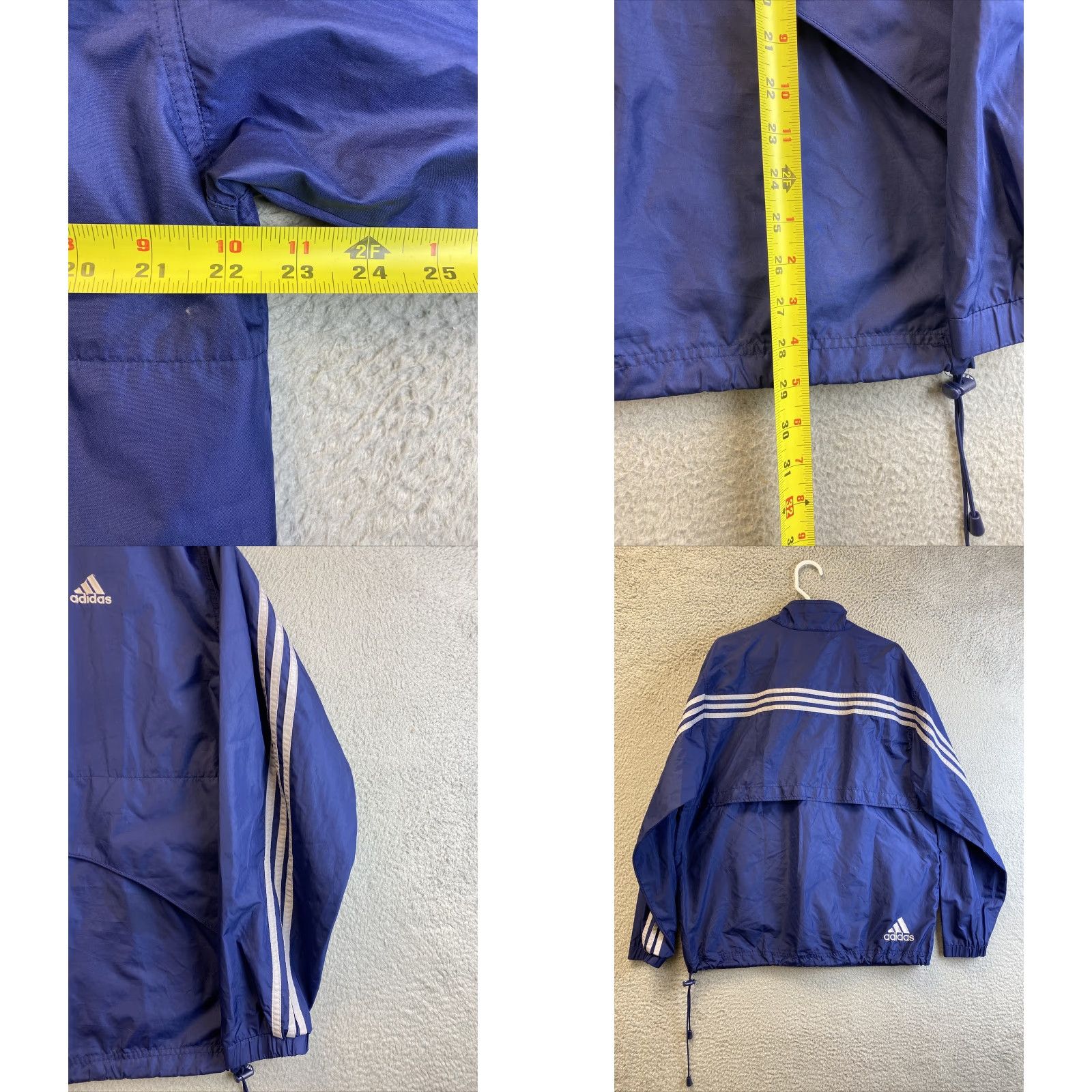 Adidas VINTAGE Adidas Jacket Mens M Logo Navy Blue & White Stripes Nylon Pullover Embroidered 90s Mens Size US M / EU 48-50 / 2 - 8 Thumbnail