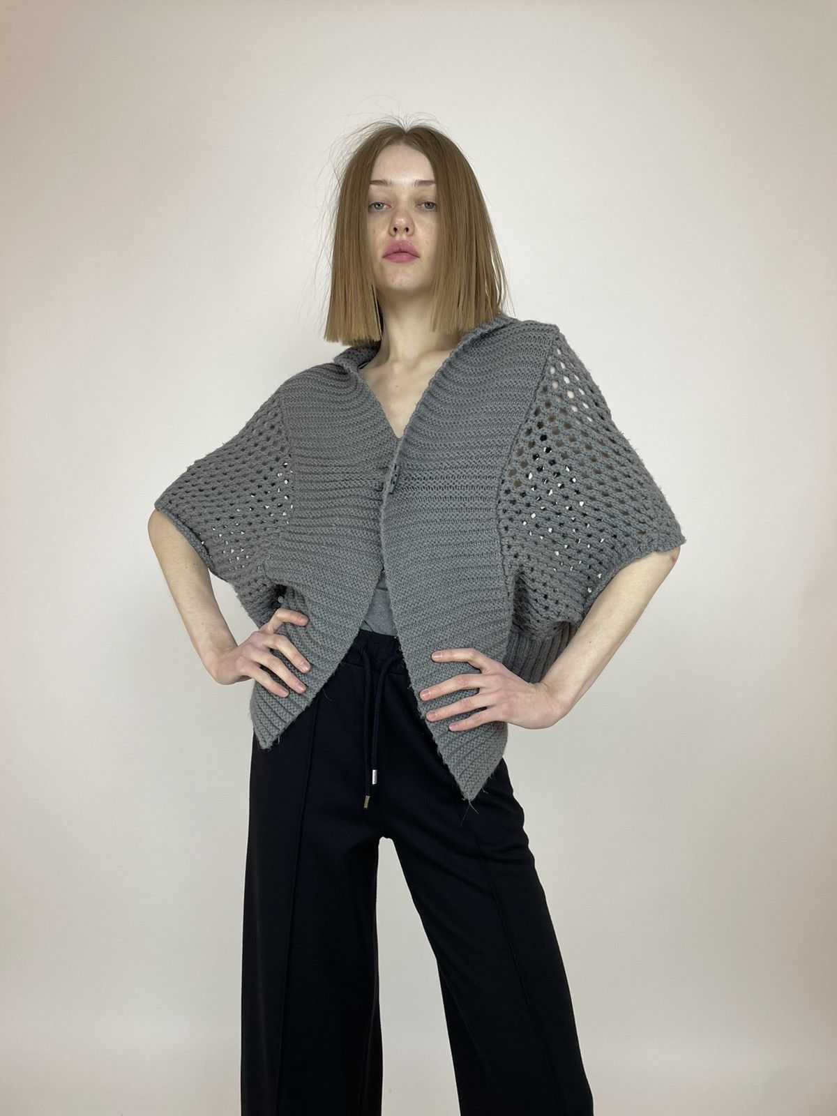 G-Star × Japanese Brand G-star INKA SHRUG CAPE KNIT Poncho Sleeveless Oversized Size XS / US 0-2 / IT 36-38 - 1 Thumbnail
