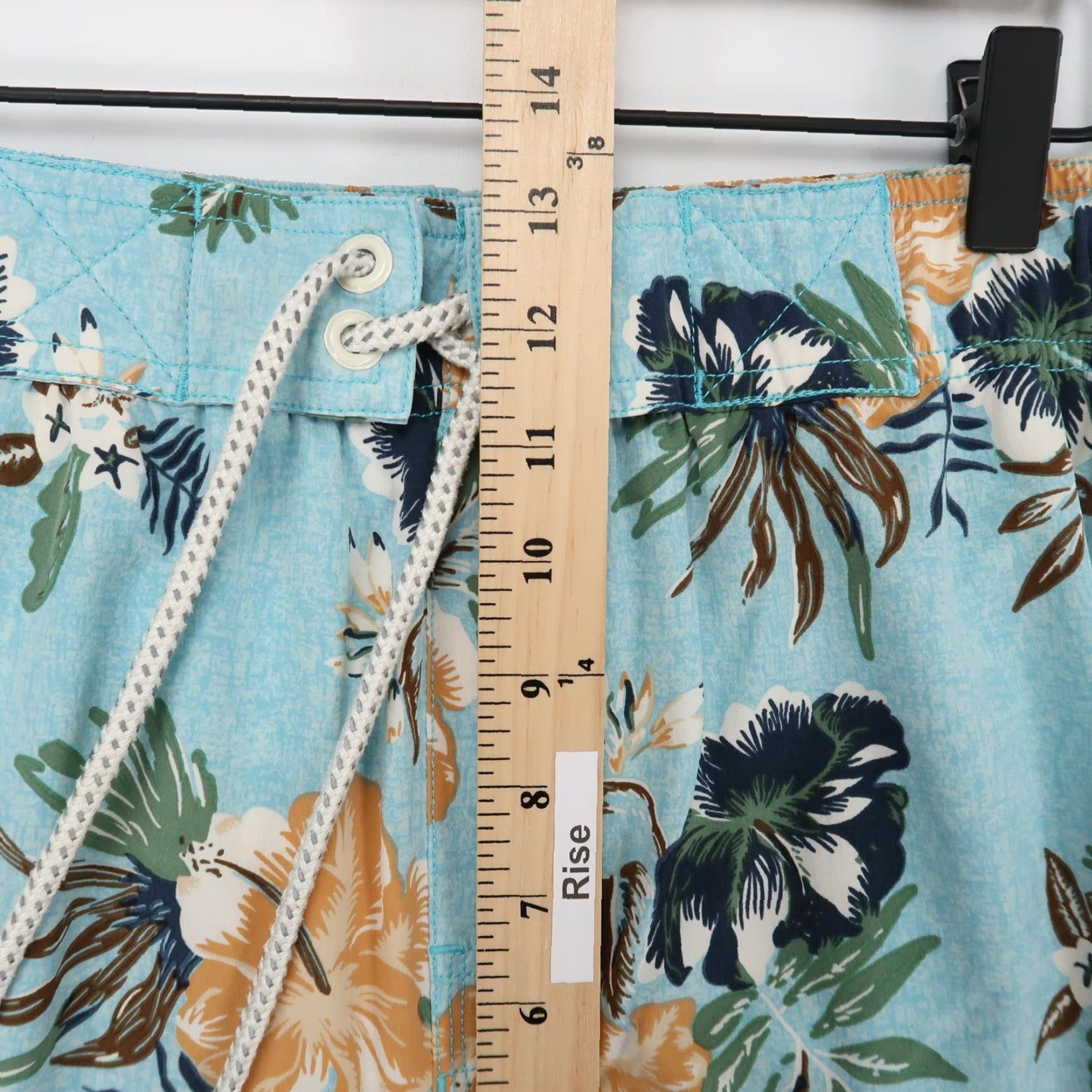 Vintage Coolibar Swim Trunks Mens M Blue Floral Tropical Lined Pockets Drawstring Size ONE SIZE - 6 Thumbnail