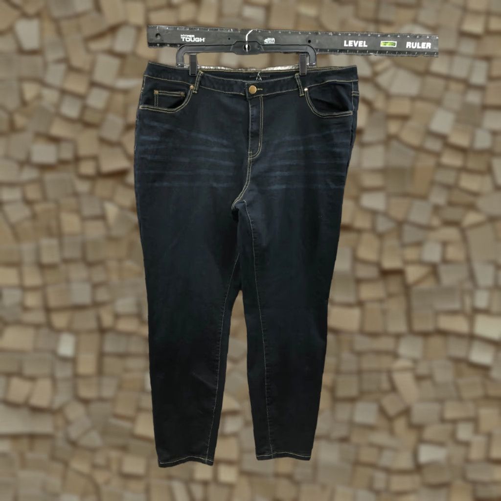 Vintage VINTAGE Ashley Stewart Sky High Ankle Jeans Size 28 Tall Womens Dark Blue Denim Size 28" / US 6 / IT 42 - 1 Thumbnail
