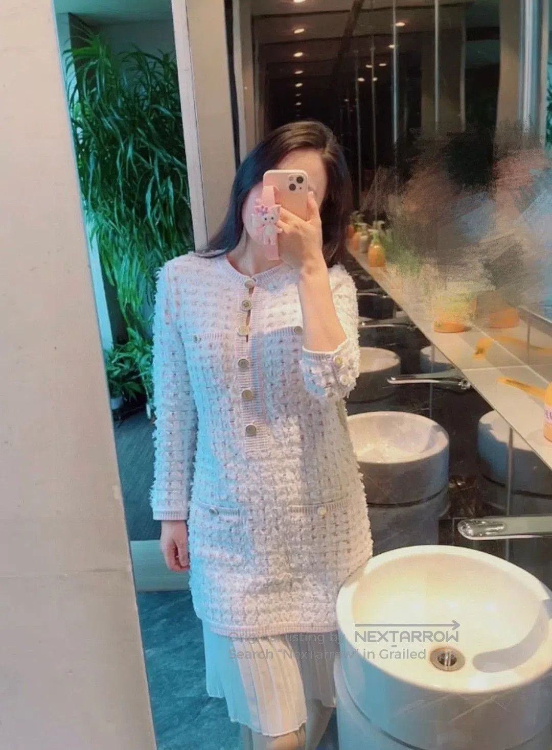 Chanel Chanel Pink White Tweed Dress. Size XXS / US 00 / IT 34 - 9 Thumbnail