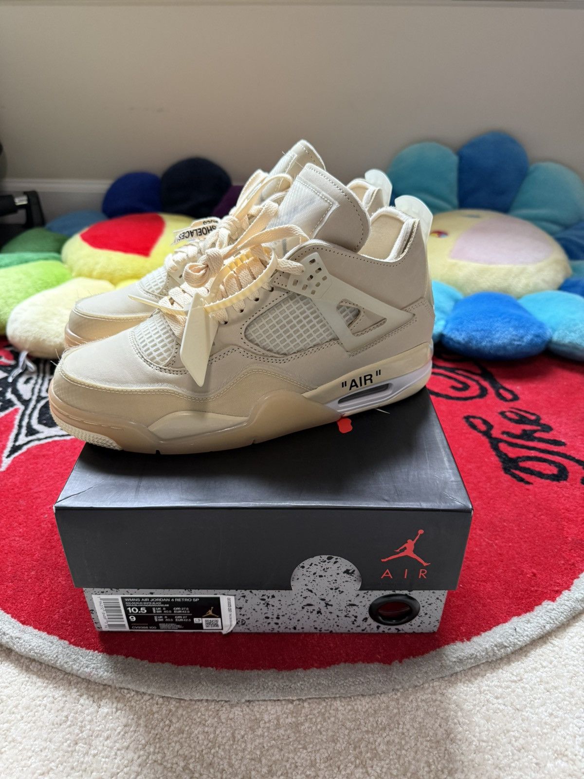 Nike × Off-White Nike Off-White Air Jordan 4 Sail Size US 9 / EU 42 - 1 Thumbnail