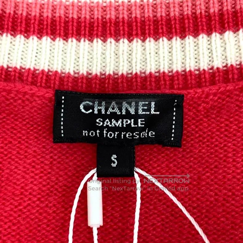 Chanel Chanel Red double C letter cashmere V-neck long-sleeved kn Size S / US 4 / IT 40 - 5 Thumbnail